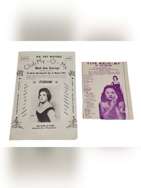 1950 Club My-O-My New Orleans Drag Queen Program Gene LaMarr Female Impersonator